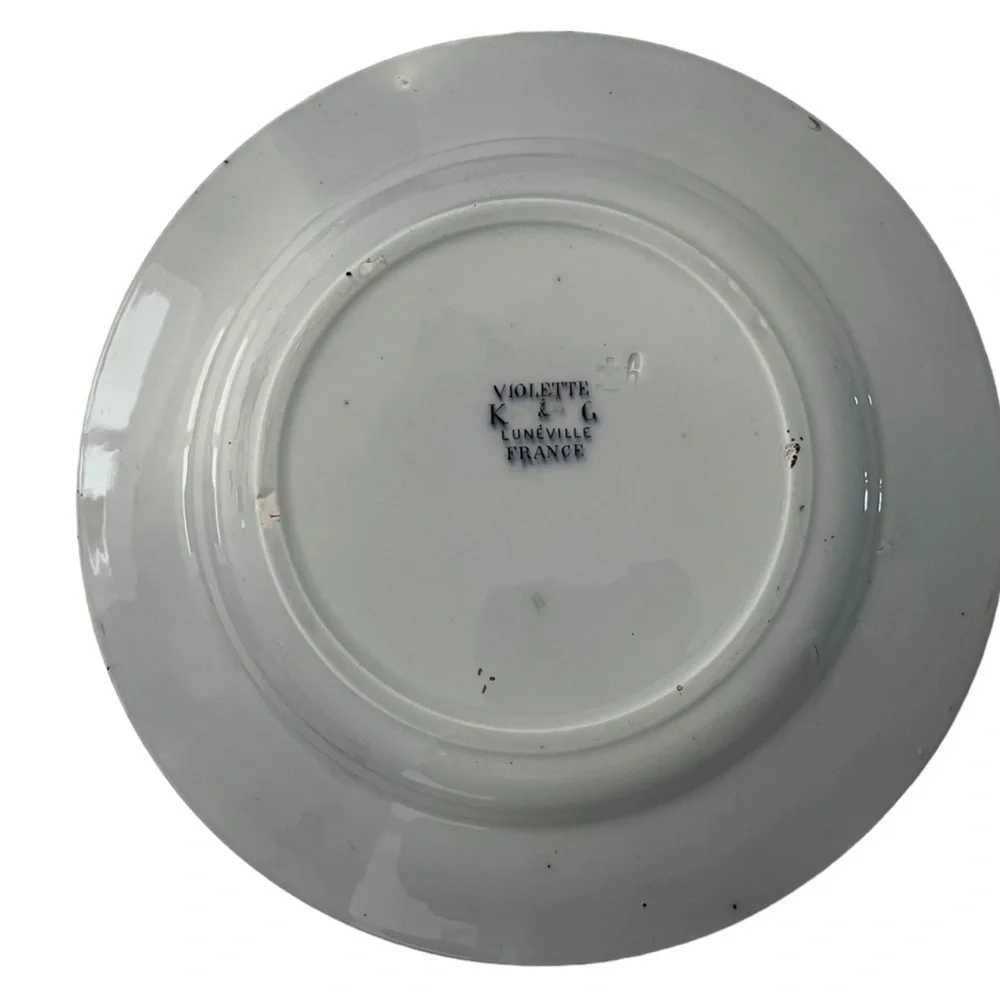Flow Blue Violette K&G Luneville France Plates (set of 4)